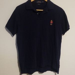 Ralph Lauren Preppy Bear Navy Blue Polo Size L